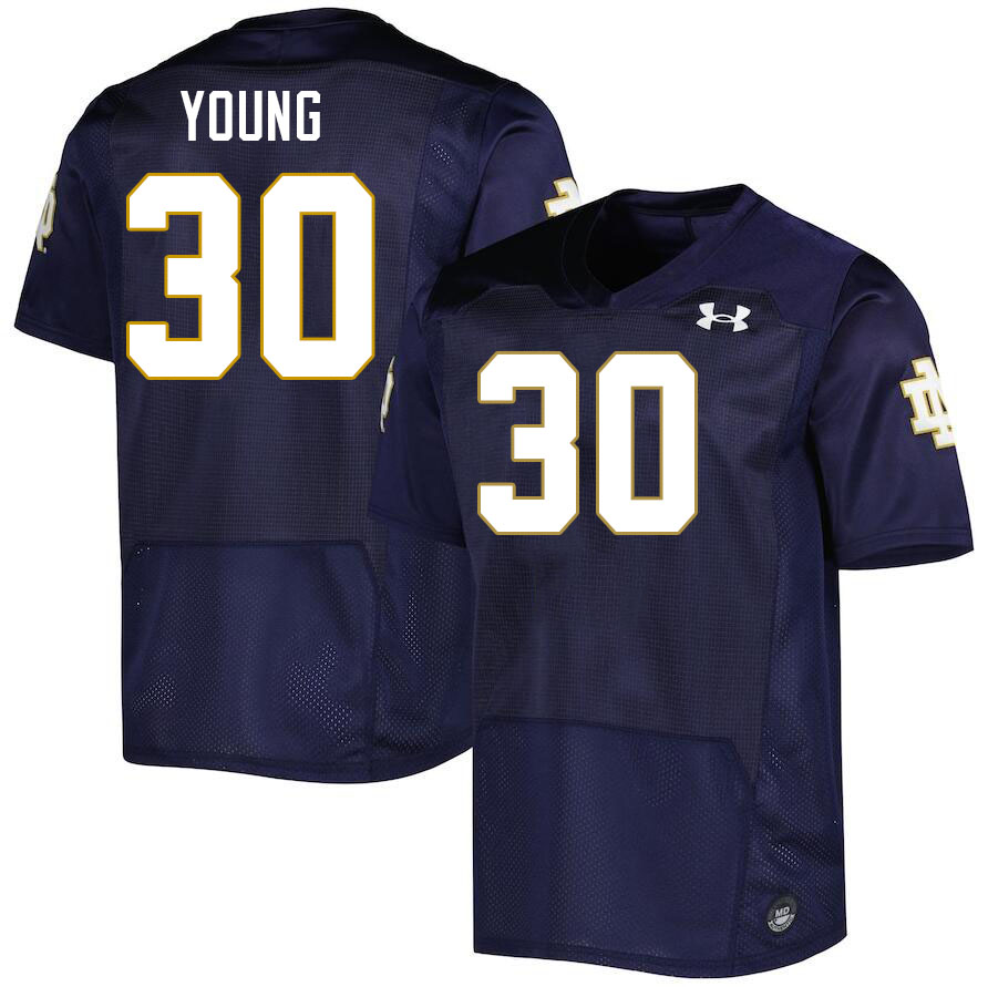 Men #30 Bryce Young Notre Dame Fighting Irish College Football Jerseys Stitched-Navy